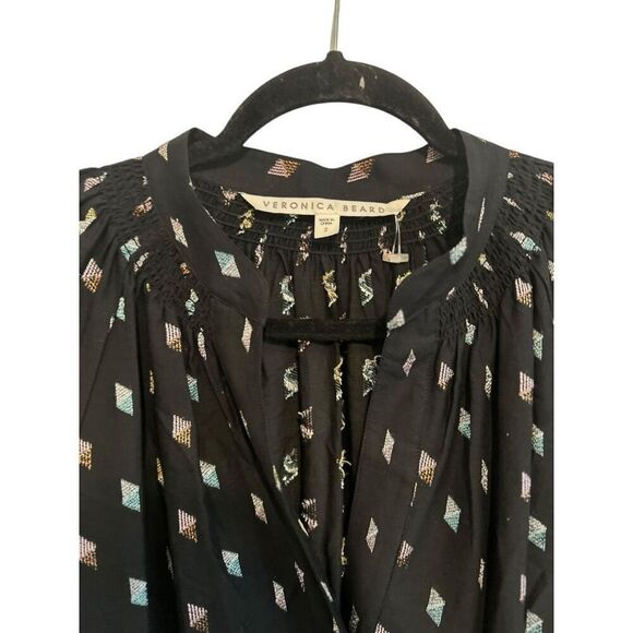 Veronica Beard Alia Ruched Pastel Metallic Mini Dress Size 2 Multicolored Whimsy - Picture 11 of 14